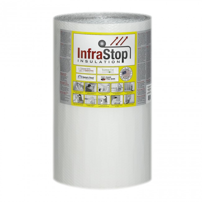 InfraStop® 24″ x 25′ White Square Edge Double Bubble Reflective Foil Insulation